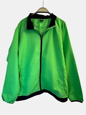 Diadora Men’s Neon Green Athletic Zip Jacket Size XL